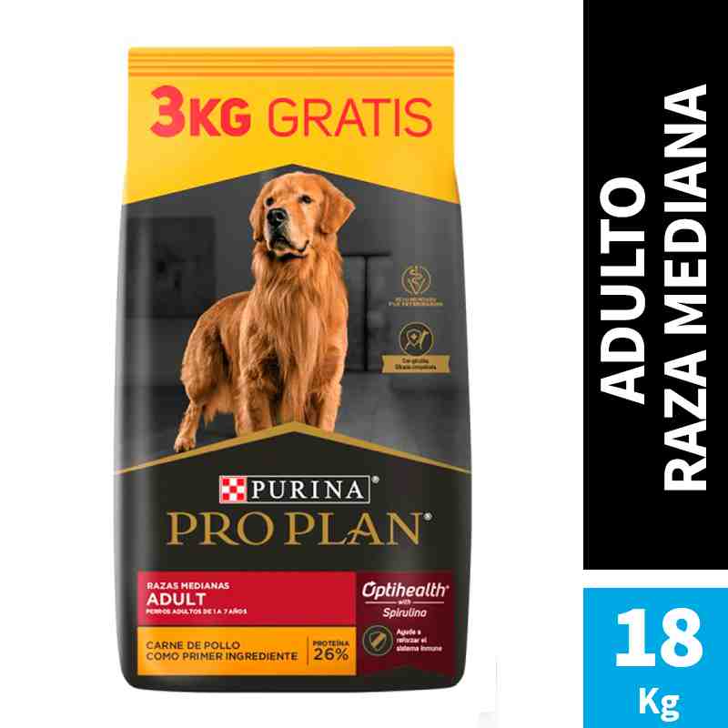 PRO PLAN ADULTO MEDIUM X 15 KG+3